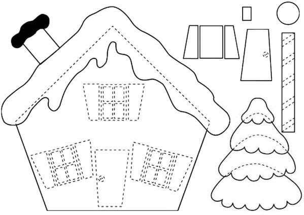 Домик из фетра на елку выкройка