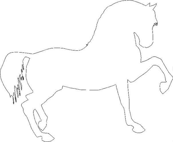 Лошадка трафарет