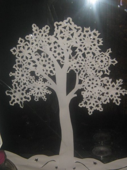 Зимние деревья из бумаги