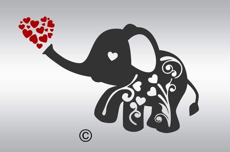 Слоник трафарет