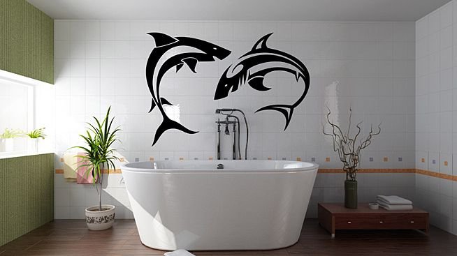 Наклейки для ванной комнаты на стену