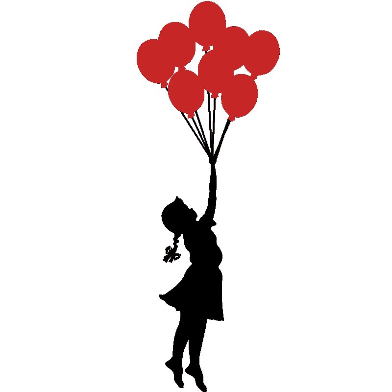 Силуэт девочки с шарами