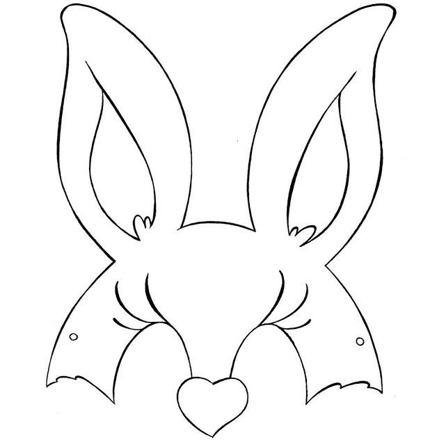 Маска зайчика трафарет