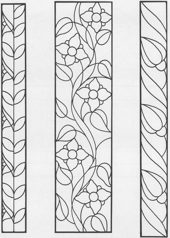 Витраж растительный орнамент