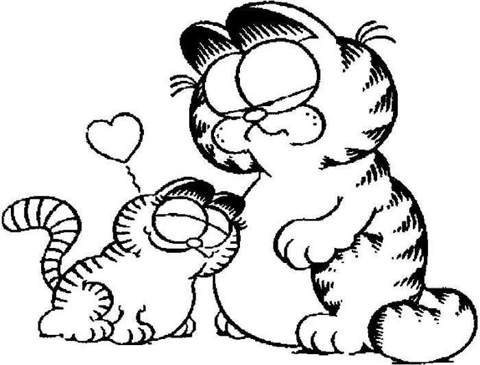 Гарфилд раскраска