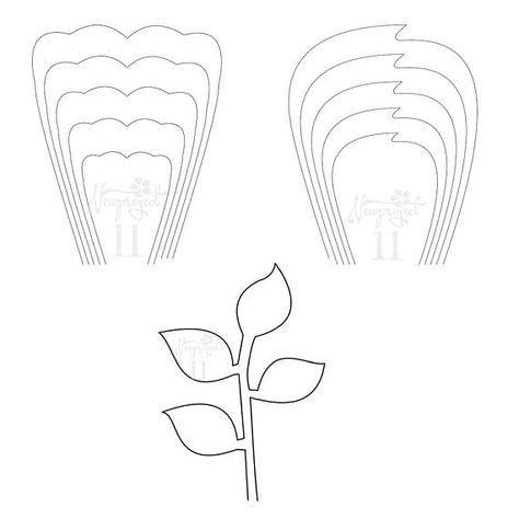 Трафареты листиков для цветов