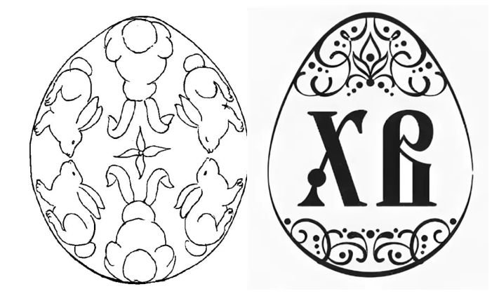 Трафарет яйца на Пасху