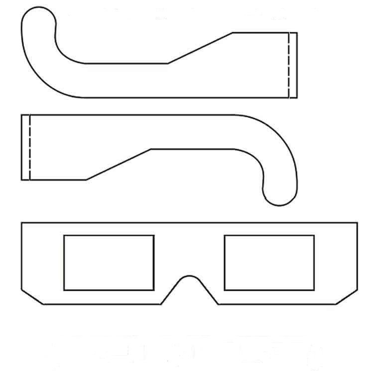Трафарет очков для 3д