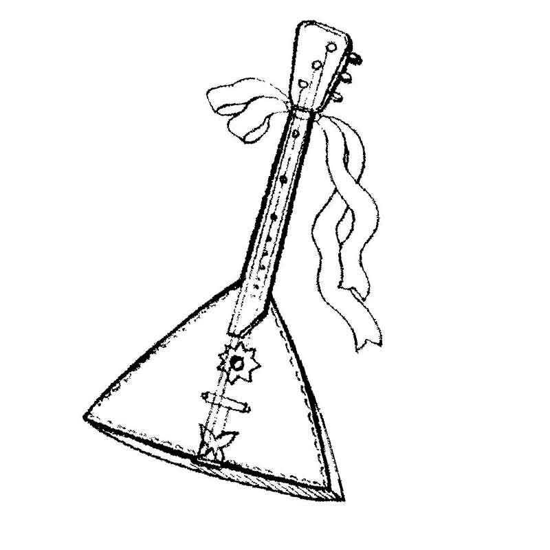 Балалайка раскраска для детей