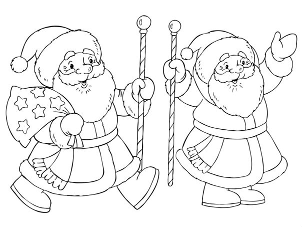 Дед Мороз раскраска для детей