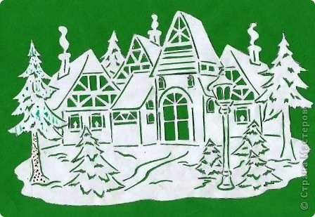 Домик из бумаги на окно