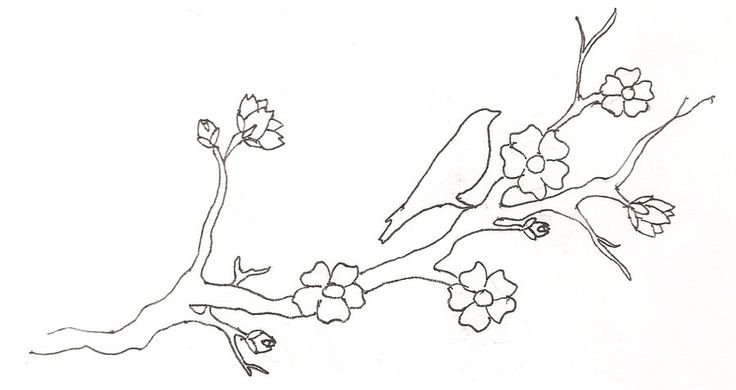 Рисование весенней веточки