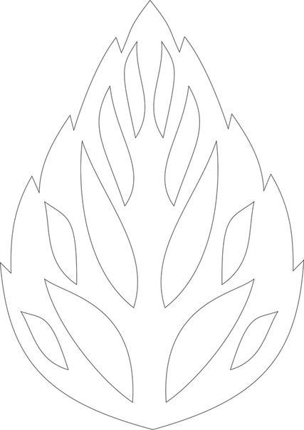 Лист розы трафарет