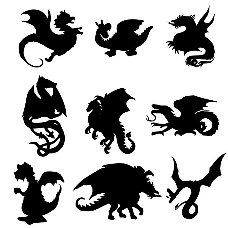 Трафарет дракона для вырезания