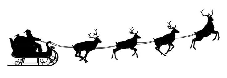Олени в упряжке трафарет