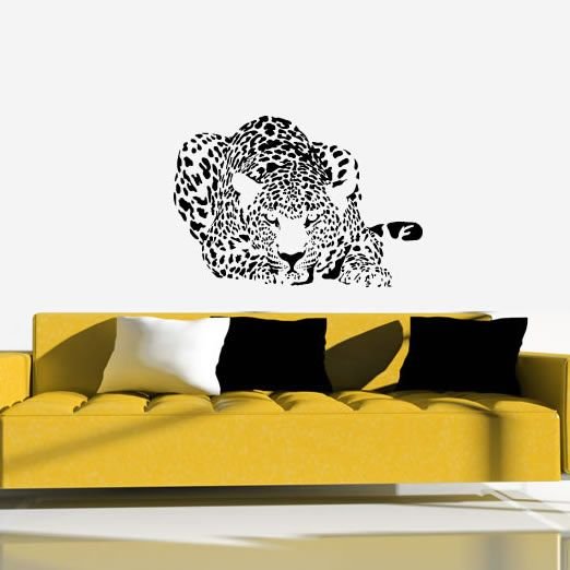Трафарет леопарда на стену