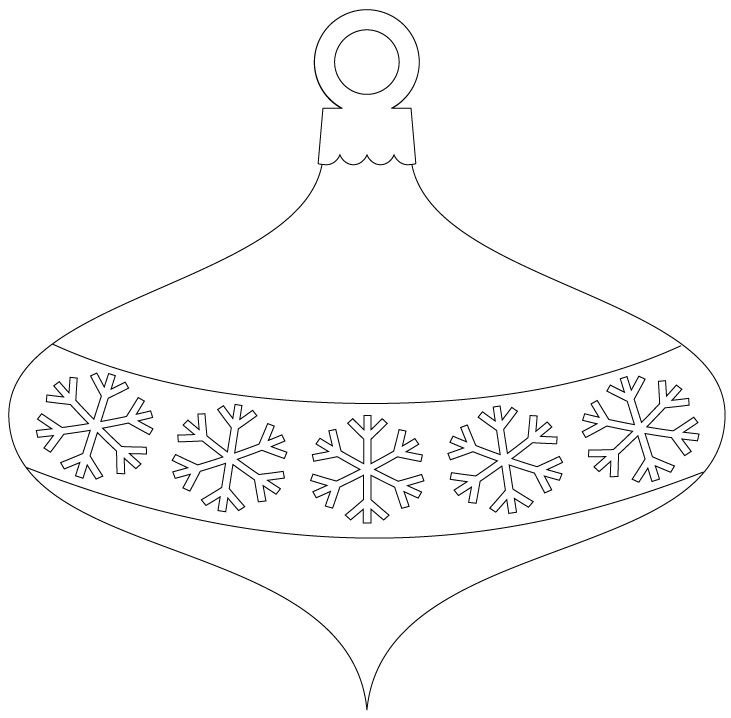 Елочные игрушки трафарет