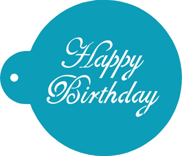 Трафарет надписи с днем рождения на торт