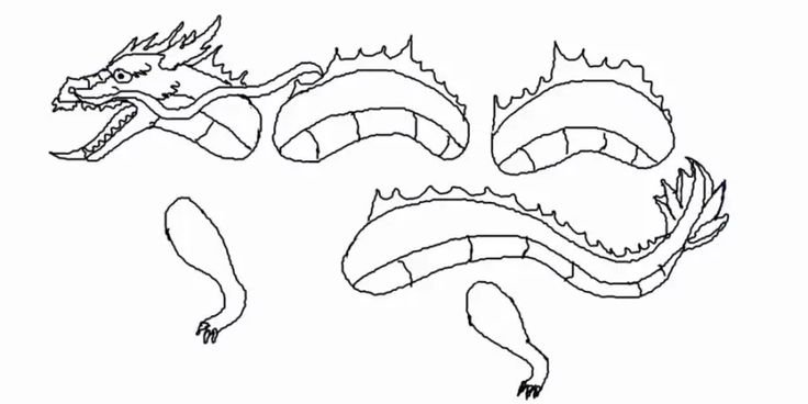 Бумажный дракон распечатка