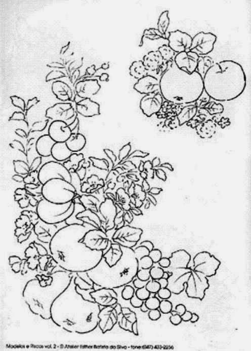 Трафареты для витража фрукты