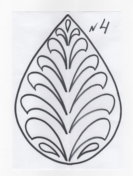 Ажурный лист трафарет