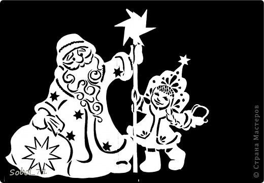 Украшения на окна дед Мороз