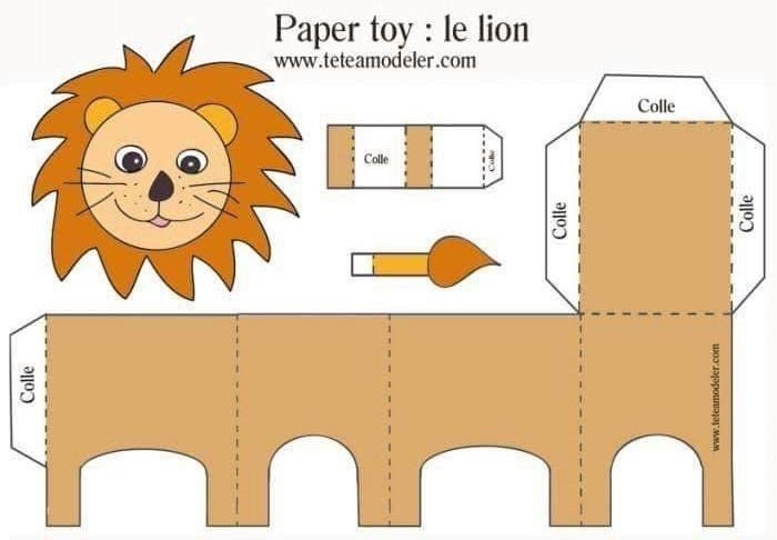 Развертки животных для склеивания