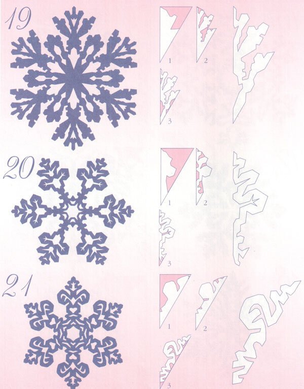 Схема снежинки из бумаги