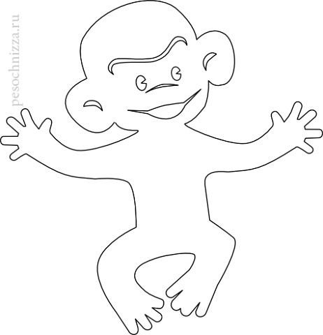 Трафарет на окно обезьяна