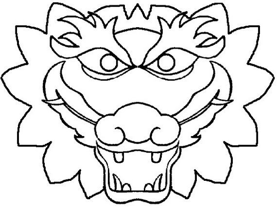 Маска дракона раскраска