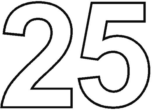 Цифра 25 трафарет для торта