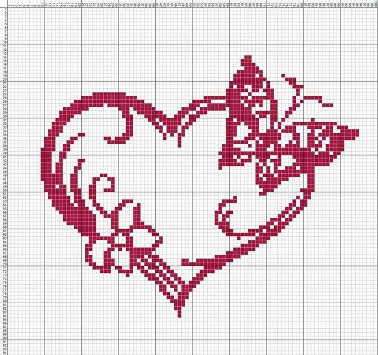 Вышивка крестиком сердечко