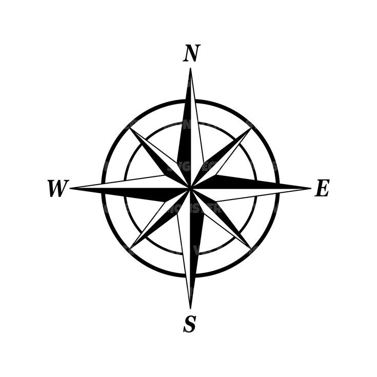 Роза ветров значок