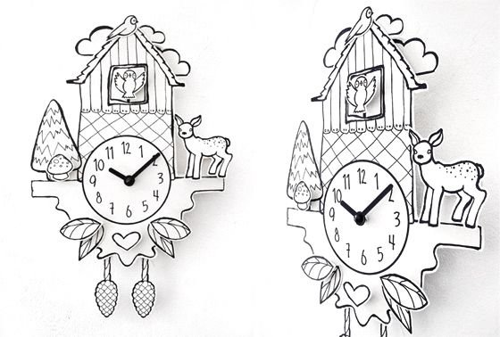 Часы раскраска для детей