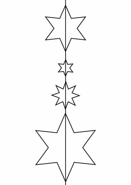 Звезды Рождественские трафарет