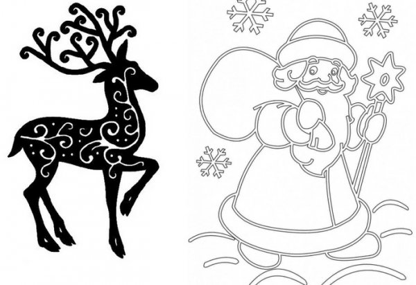 Новогодние трафареты для вырезания