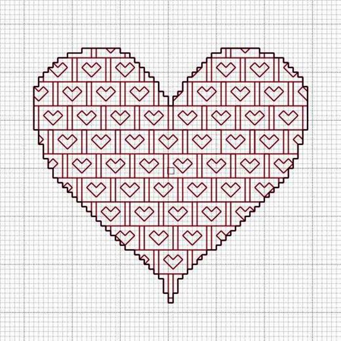 Вышивка крестом сердечки