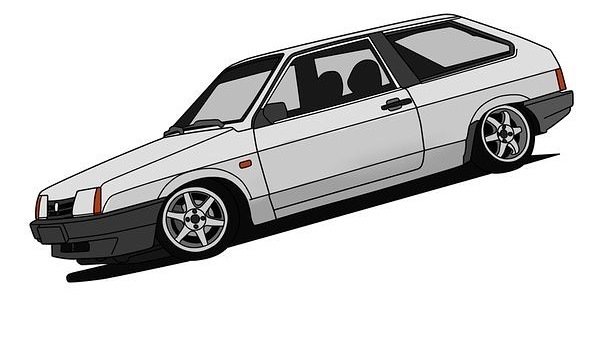 Раскраска ВАЗ 2108 сбоку