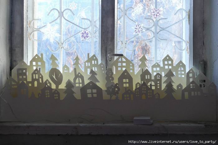 Город на подоконнике из бумаги