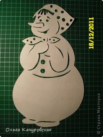 Снеговик шаблон для вырезания