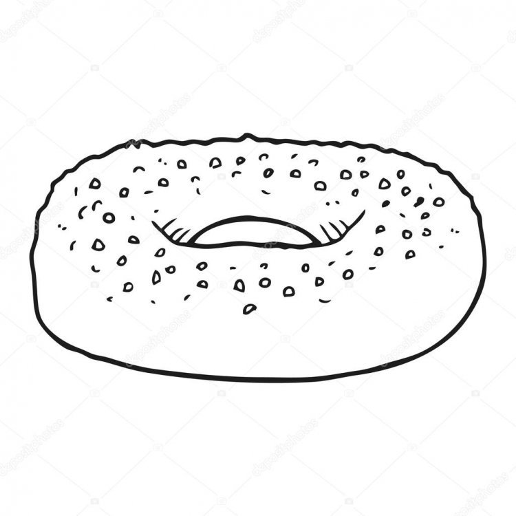 Ватрушка булочка раскраска для детей