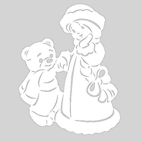 Новогодние вытынанки дед Мороз и Снегурочка