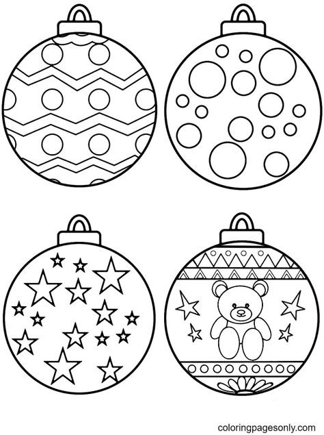 Елочные шары раскраски для детей