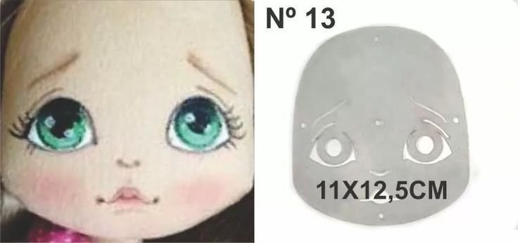 Трафарет лица для текстильной куклы