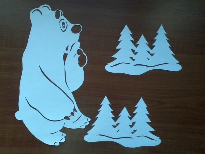 Новогодние трафареты на окна для вырезания Умка