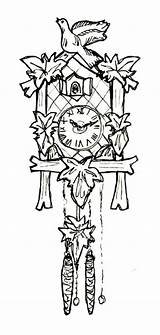 Часы с кукушкой раскраска для детей