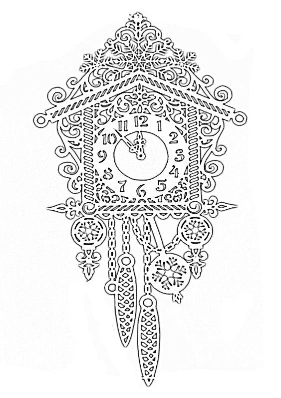 Часы новогодние трафареты для вырезания