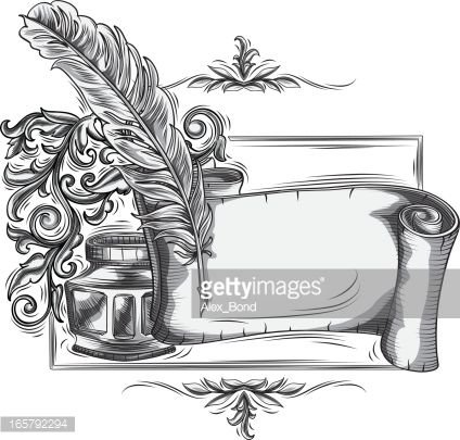 Свиток с чернильницей и пером