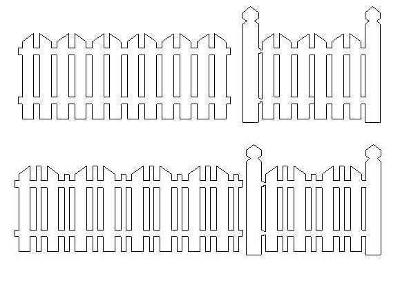 Забор трафарет для вырезания