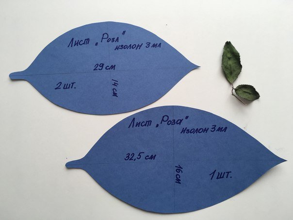 Выкройка лепестков розы